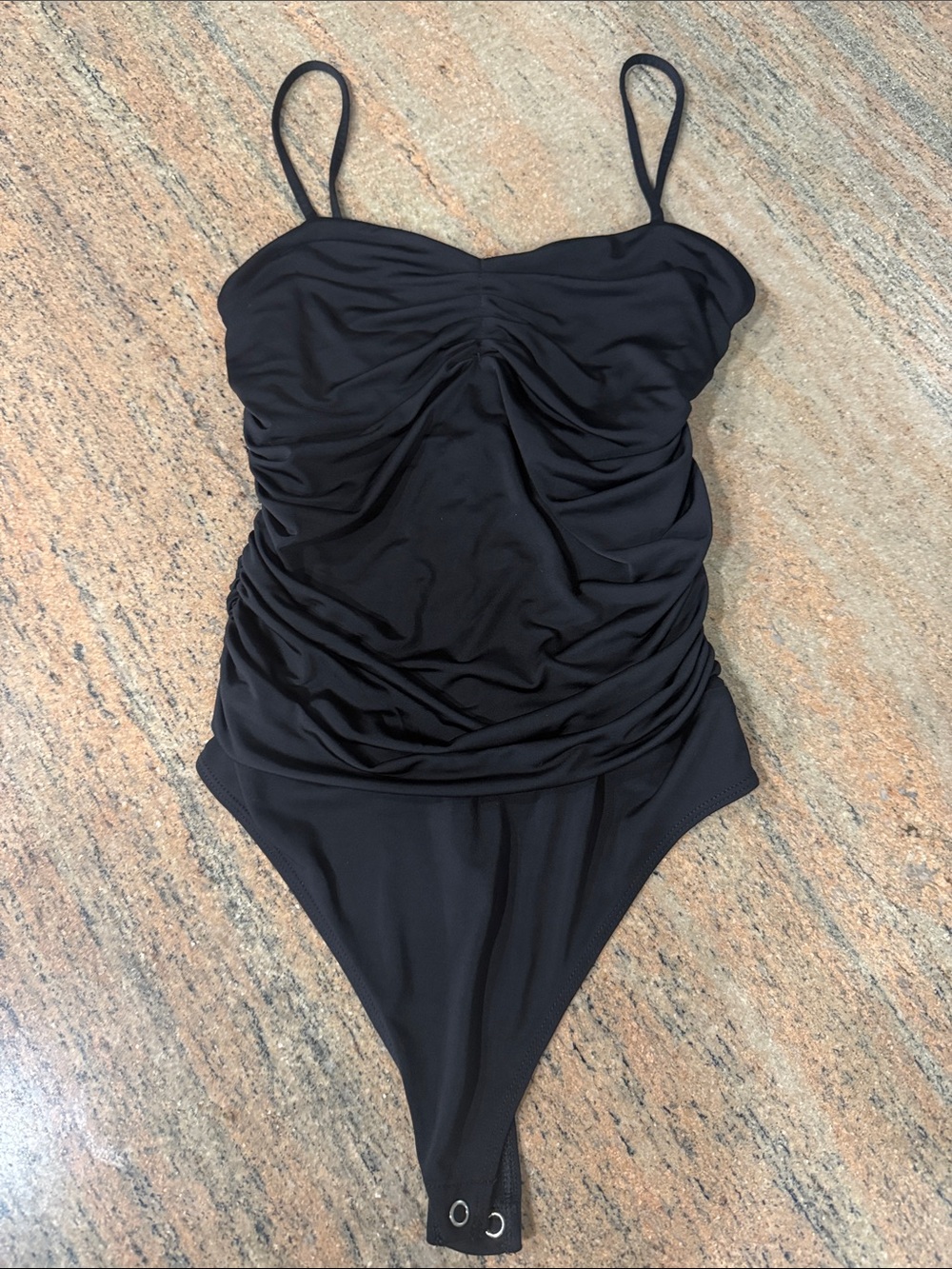 Women’s XS | Express Body Contour Black Ruched Bodysuit
